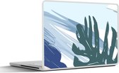 Laptop sticker - 11.6 inch - Zomer - Blad - Blauw - 30x21cm - Laptopstickers - Laptop skin - Cover