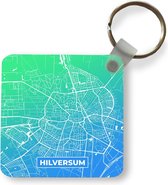 Sleutelhanger - Uitdeelcadeautjes - Stadskaart - Hilversum - Nederland - Blauw - Plastic