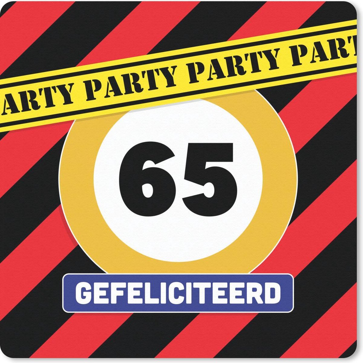 Muismat 20x20 cm - Mousepad Jubileum - Feest - 65 Jaar - Muismatten
