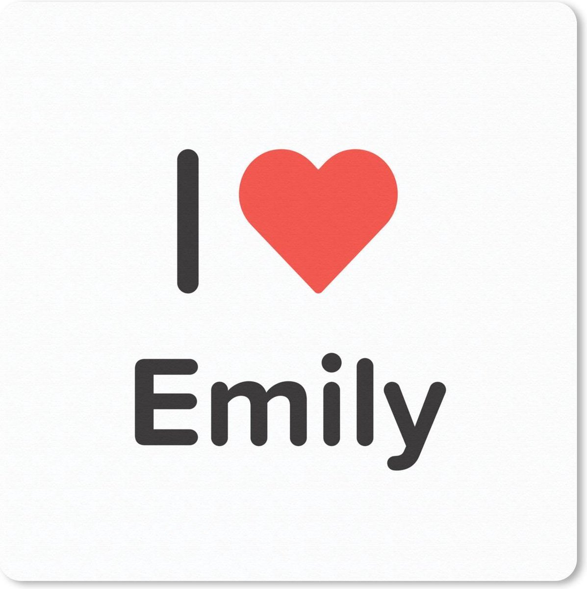 Muismat 30x30 cm - Mousepad I love - Emily - Meisje - Muismatten
