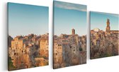 Artaza Canvas Schilderij Drieluik Oude Stad in Toscane, Italië - 120x60 - Foto Op Canvas - Canvas Print