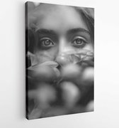 Canvas schilderij - Monochrome photo of girl s eyes -    2083932 - 50*40 Vertical