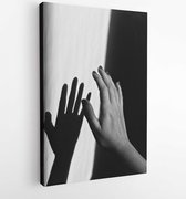 Canvas schilderij - Monochrome photography of a right hand  -   3530615 - 80*60 Vertical