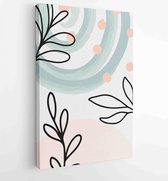 Canvas schilderij - Minimal hand drawn organic shapes floral design for wall art, prints, cover, poster, Fabric pattern. 2 -    – 1859431876 - 40-30 Vertical