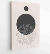 Canvas schilderij - Black and white organic shape Art design for poster, print, cover, wallpaper, Minimal and natural wall art. 2 -    – 1868903716 - 115*75 Vertical