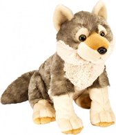 knuffelwolf junior 30 cm pluche grijs/wit