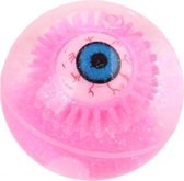 stuiterbal met oog 6,5 cm roze