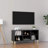 Tv-meubel met massief houten poten 103,5x30x50 cm grijs