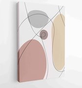 Canvas schilderij - Earth tones organic shape Art design for poster, print, cover, wallpaper, Minimal and natural wall art. Vector illustration. 3 -    – 1834692112 - 80*60 Vertica