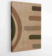 Canvas schilderij - Earth tones organic shape Art design for poster, print, cover, wallpaper, Minimal and natural wall art. Vector illustration. 3 -    – 1834718977 - 80*60 Vertica