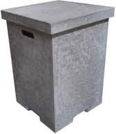 Elementi - Gasfles cover betonlook vierkant - Haard accessoires - Beton - Bruin