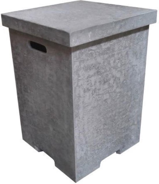 Elementi - Gasfles cover betonlook vierkant - Haard accessoires - Beton - Bruin