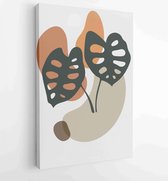 Canvas schilderij - Foliage line art drawing with abstract shape. Abstract Plant Art design for print, cover, wallpaper, Minimal and natural wall art. 3 -    – 1823785481 - 80*60 V
