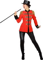 Wilbers & Wilbers - Circus Kostuum - Viva Las Vegas Showgirl Circus Directrice Vrouw - Rood - Maat 42 - Carnavalskleding - Verkleedkleding