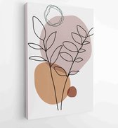 Canvas schilderij - Foliage line art drawing with abstract shape. Abstract Plant Art design for print, cover, wallpaper, Minimal and natural wall art. 1 -    – 1821354557 - 40-30 V