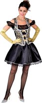 Magic By Freddy's - Middeleeuwen & Renaissance Kostuum - Markiezin Madeleine De Oulala - Vrouw - zwart - XL - Carnavalskleding - Verkleedkleding