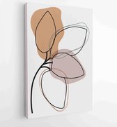 Canvas schilderij - Foliage line art drawing with abstract shape. Abstract Plant Art design for print, cover, wallpaper, Minimal and natural wall art. 3 -    – 1821354557 - 50*40 V