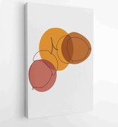 Canvas schilderij - Foliage line art drawing with abstract shape. Abstract Plant Art design for print, cover, wallpaper, Minimal and natural wall art. Vector illustration. 2 -    –