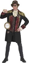 Funny Fashion - Steampunk Kostuum - Steampunk Jules Verne Jas - Man - rood,bruin,zwart - Maat 56-58 - Carnavalskleding - Verkleedkleding