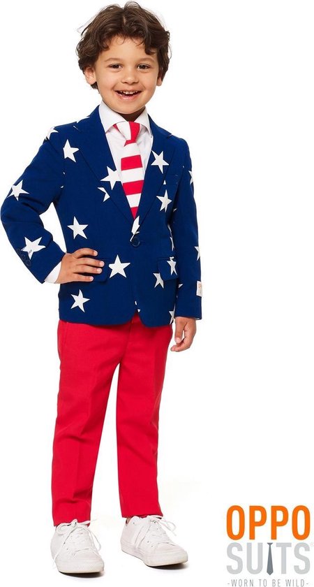 Landen Thema Kostuum | Stars & Stripes USA | Jongen | Maat 98-104 | Carnaval  kostuum |... | bol.com