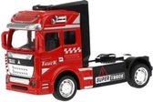 Metal vrachtwagen rood 12 cm