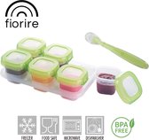 Fiorire Boîtes de conservation des aliments pour Nourriture pour bébé avec cuillère offerte - Sans BPA - Contenants de congélation - 6 x 60 ml