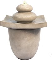 Peaktop Outdoor Garden Stone Water Fountain 2 Waterfall with LED VFD8402-EU