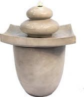 Teamson Home Buiten Tuin Water Fontein - Waterornament - Bassin 2 Lagen Ontwerp - 61cm Hoogte - Tuindecoratie - Met Pomp