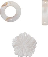 Assemblage charms - 3 stuks - shell flower links