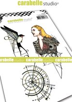 Carabelle Studio Cling stamp - A6 etude #1 femme & oiseau