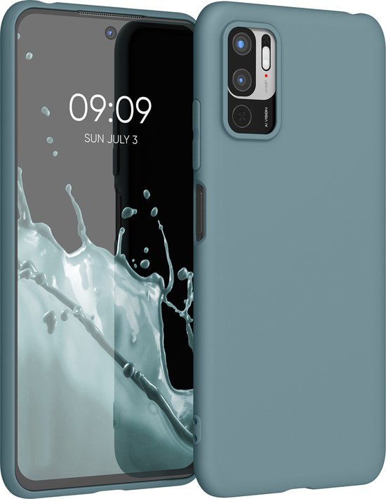 étui pour téléphone kwmobile pour Xiaomi Redmi Note 10 5G - Étui pour smartphone - Coque arrière en bleu arctique