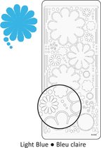 Vaessen Creative Sticker - 10x23cm - 10st - lichtblauw bloemen