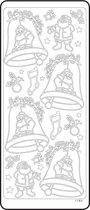 Vaessen Creative Sticker - 10x23cm - 10st - zilver kersttafereel