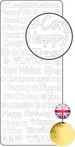 Vaessen Creative Sticker - 10x23cm - 10st - goud diverse Engelse felicitatieteksten