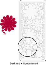 Vaessen Creative Sticker - 10x23cm - 10st - donkerrood bloemen