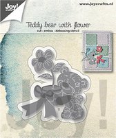 Joy!Crafts Stencil - Stans-embos-debosmal Teddybeer met bloem