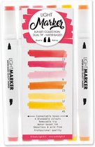 Sunset - Box 6 water based dual tip markers bright