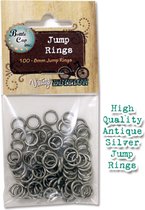 Bottle Cap jewelry findings rings 8mm x100 ant. silver