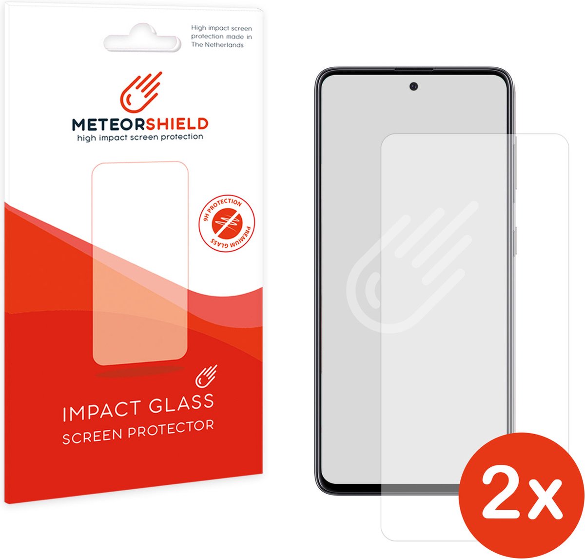 2 stuks: Meteorshield Samsung Galaxy A72 screenprotector - Ultra clear impact glass