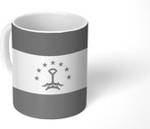 Mok - Vlag Tadzjikistan - zwart wit - 350 ML - Beker