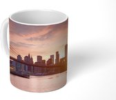 Mok - Zonsondergang boven de Brooklyn Bridge in New York - 350 ML - Beker