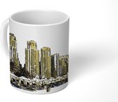 Mok - tekening van de skyline van Dubai - 350 ML - Beker