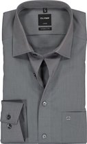 OLYMP Luxor modern fit overhemd - mouwlengte 7 - grijs fil a fil - Strijkvrij - Boordmaat: 42
