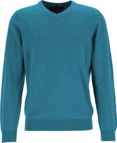 MARVELIS modern fit trui katoen - V-hals - petrol -  Maat: XL