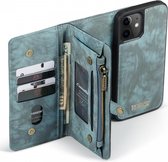 CaseMe 2-in-1 iPhone 12 Mini Hoesje Book Case met Back Cover Blauw