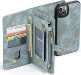 CaseMe 2-in-1 Apple iPhone 13 Hoesje Book Case met Back Cover Blauw