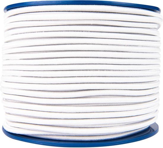 Afdekzeilwinkel - Elastisch koord 6mm wit op rol - 10 meter — afbeelding 4