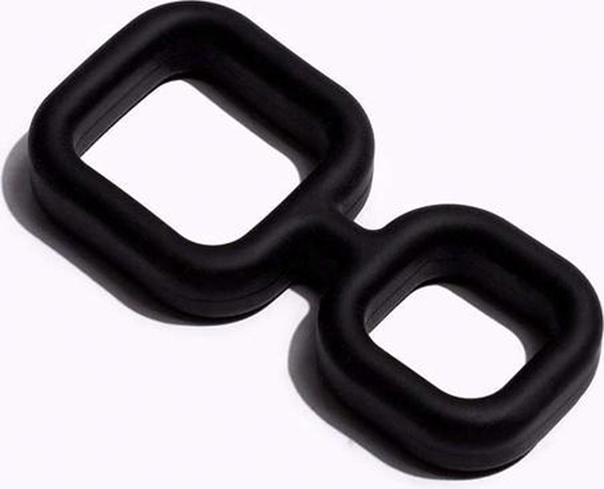 Siliconen Cockring Muscle 2 Way - Zwart