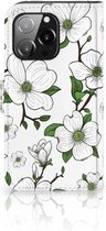 Book Case iPhone 13 Pro Hoesje Dogwood Flowers