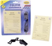bonnenboekje politie met potlood en fluit 15 cm NL